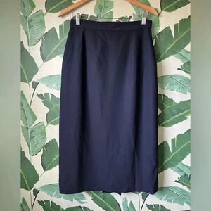 Vintage Ann Freedberg Navy Blue Pencil Skirt Size 8